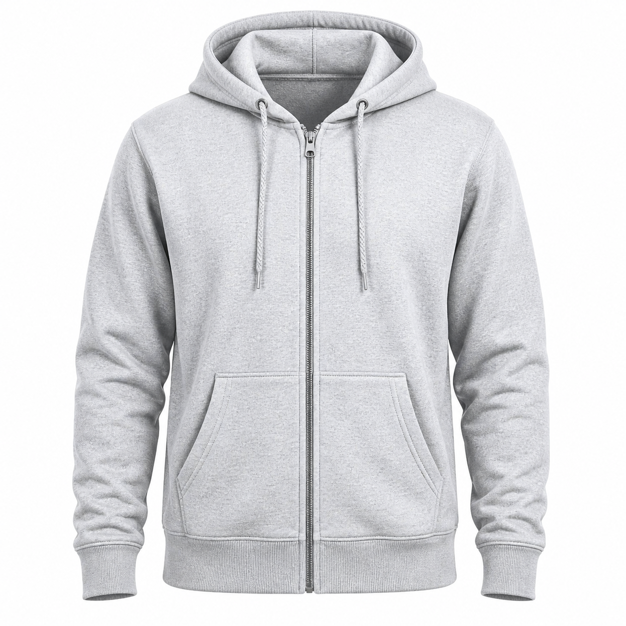 Men's full-zip fleece hoodie - 4Pack - Light Steel
