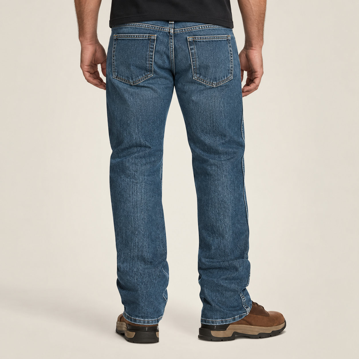 Men's classic fit jeans back view