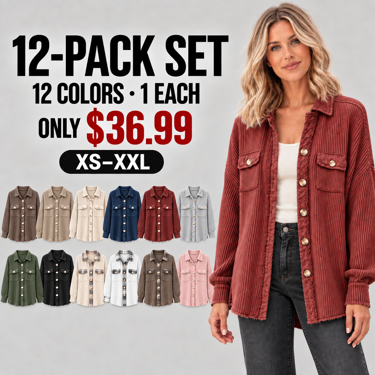 Overview of the twelve available 12PACK color options for $36.99