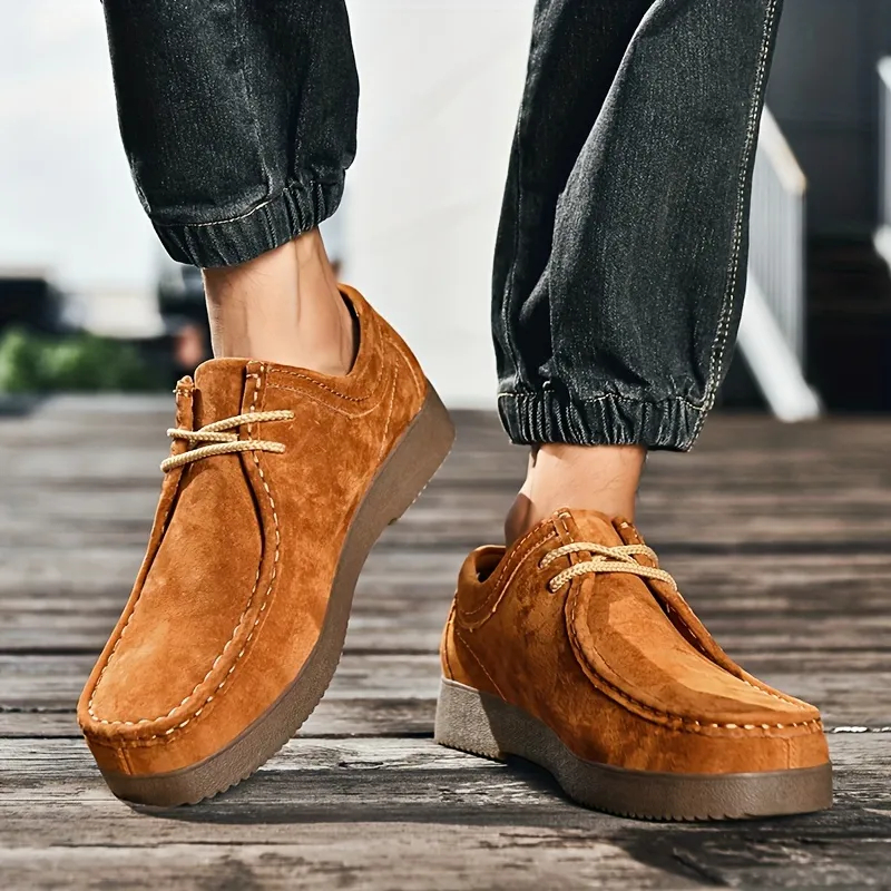 🔥Comfortable Anti-slip Men's Handmade Casual Shoes - Solid Color Handmade Loafers