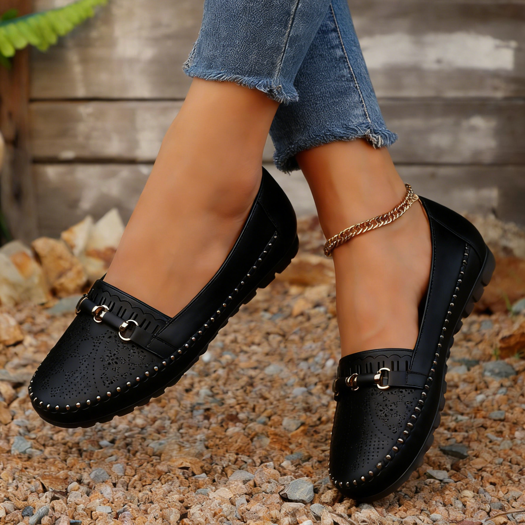 Women's non-slip leather casual shoes