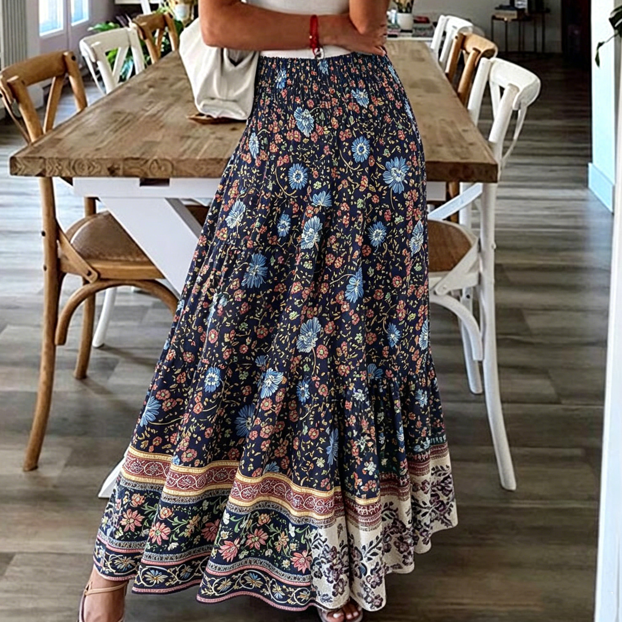 Women's Bohemian Casual Long Beach Skirt
