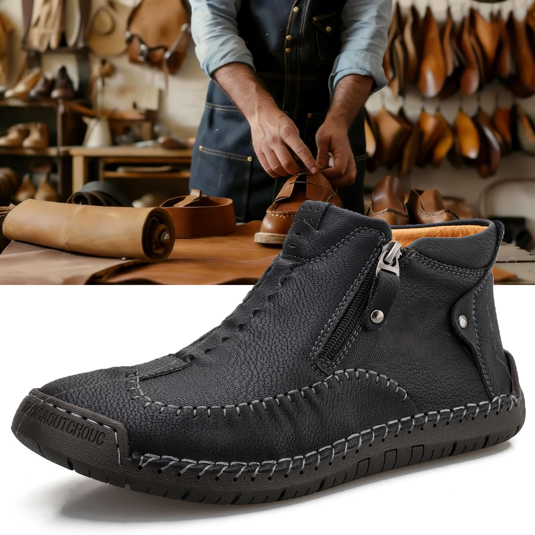 ⏰ 50% Off - New Autumn/Winter Men's Genuine Leather Non-Slip Outdoor Warm Orthopedic Boots