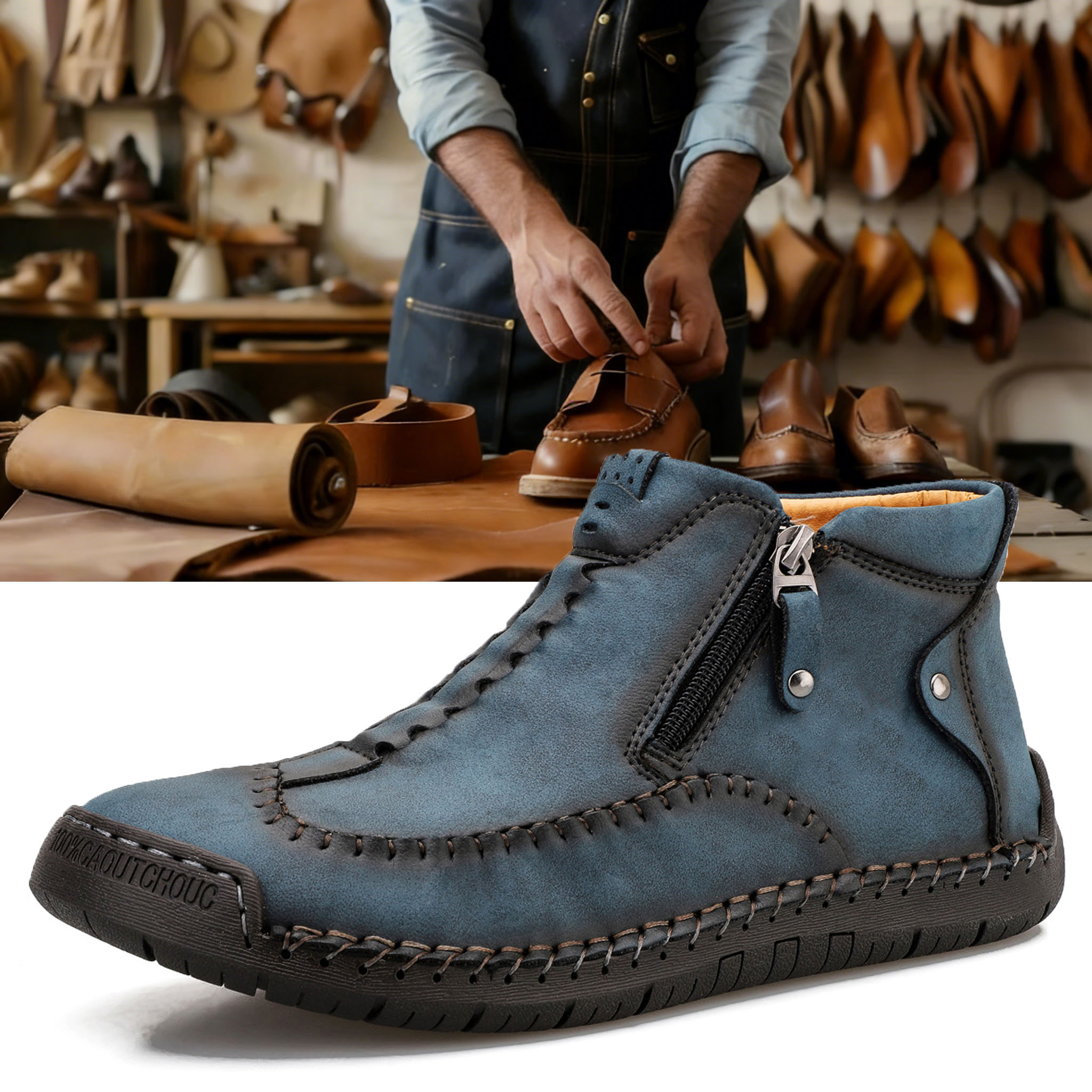 ⏰ 50% Off - New Autumn/Winter Men's Genuine Leather Non-Slip Outdoor Warm Orthopedic Boots