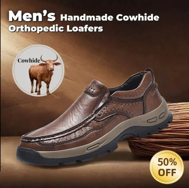 ⏰ 50% off - Genuine Leather Men's Outdoor Shoes, Casual Leather Shoes, Non-slip Hiking Shoes