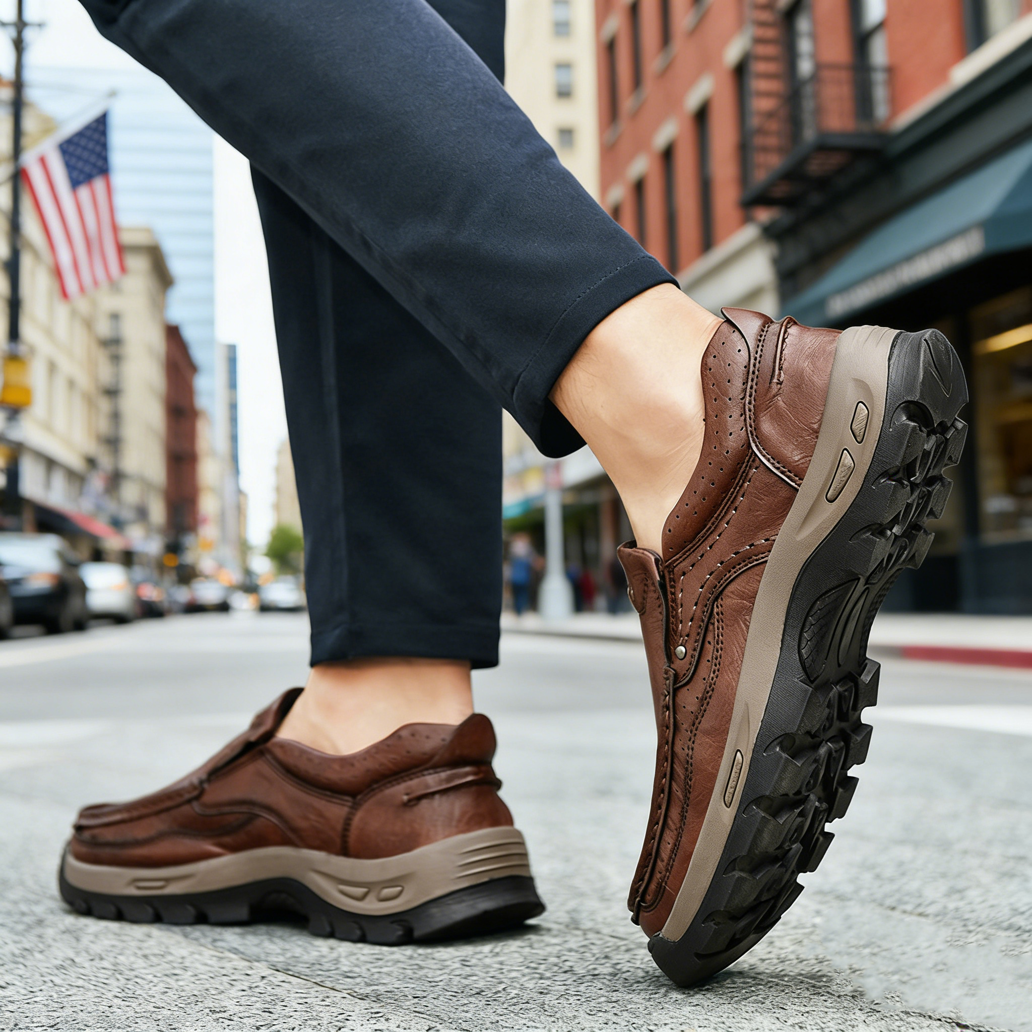 ⏰ 50% off - Genuine Leather Men's Outdoor Shoes, Casual Leather Shoes, Non-slip Hiking Shoes