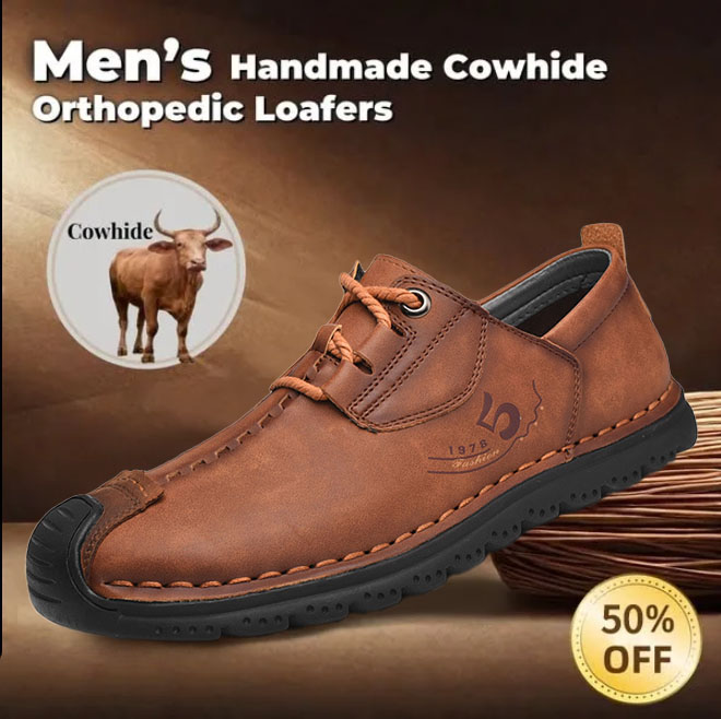 ⏰ 50% OFF - Men's Genuine Leather Non-Slip Orthopedic Shoes, Non-Slip, Wear-Resistant, Soft-Soled Casual Shoes