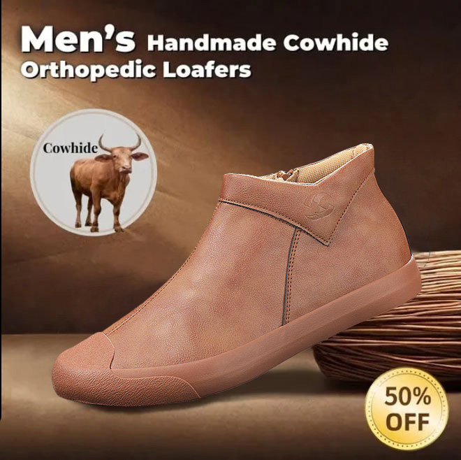 ⏰ 50% OFF - Men's Genuine Leather Non-Slip Orthopedic Shoes, Men's Casual Leather Shoes