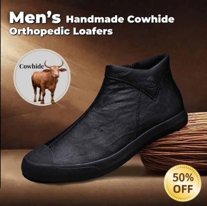 ⏰ 50% OFF - Men's Genuine Leather Non-Slip Orthopedic Shoes, Men's Casual Leather Shoes