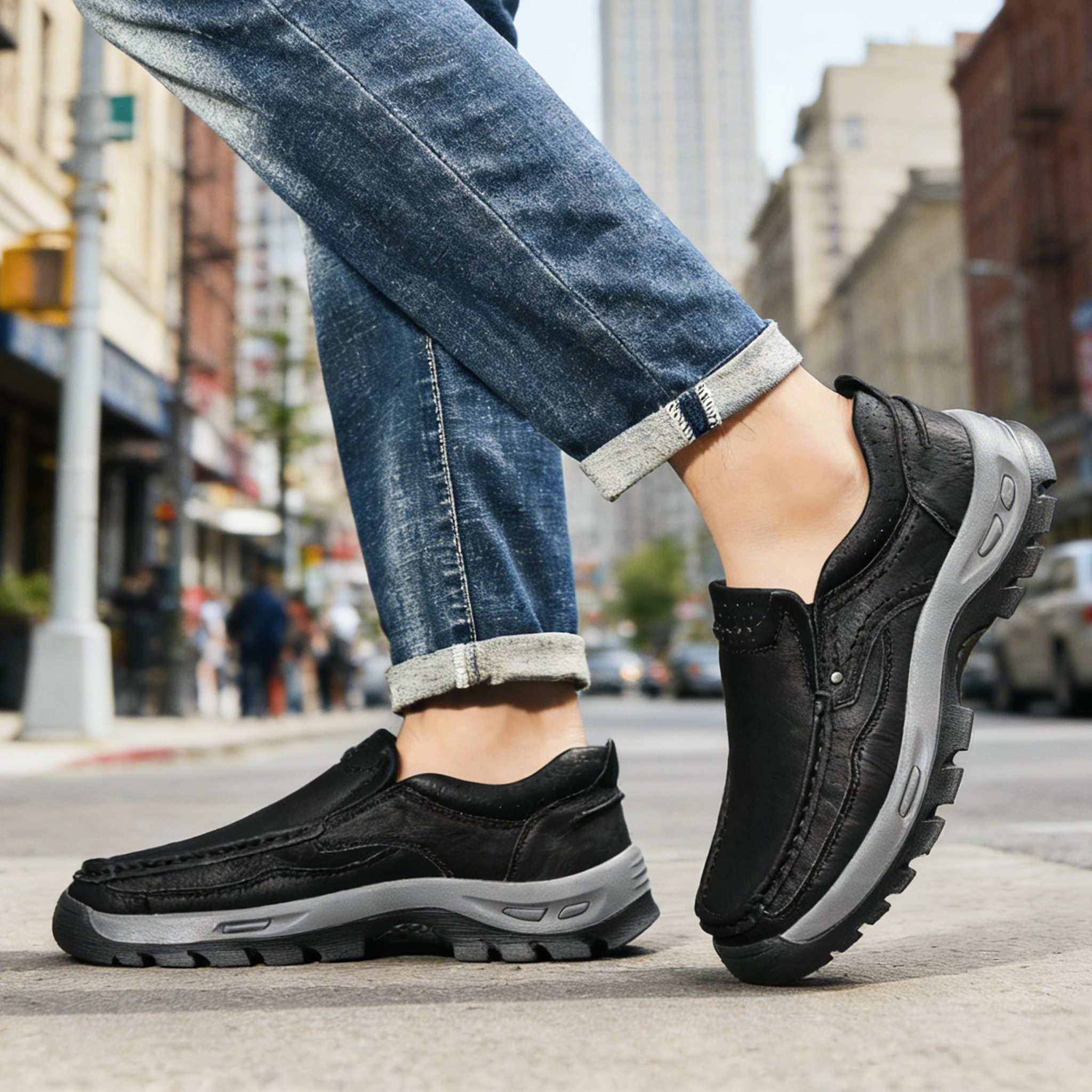 ⏰ 50% off - Genuine Leather Men's Outdoor Shoes, Casual Leather Shoes, Non-slip Hiking Shoes