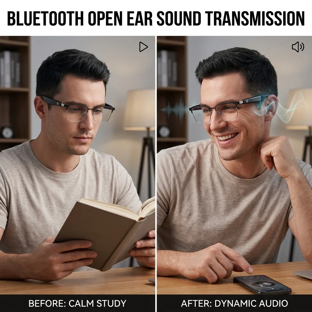 👀 All-weather mobile AI eye assistant, real-time synchronous translation in milliseconds, cross-border barrier-free communication, hands-free calls, music playback, message voice notifications, first-person high-definition shooting
