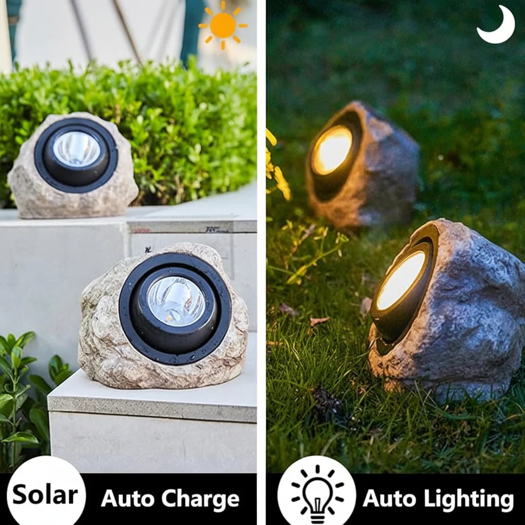Solar Rock Spot Light – Waterproof LED Landscape Garden Light