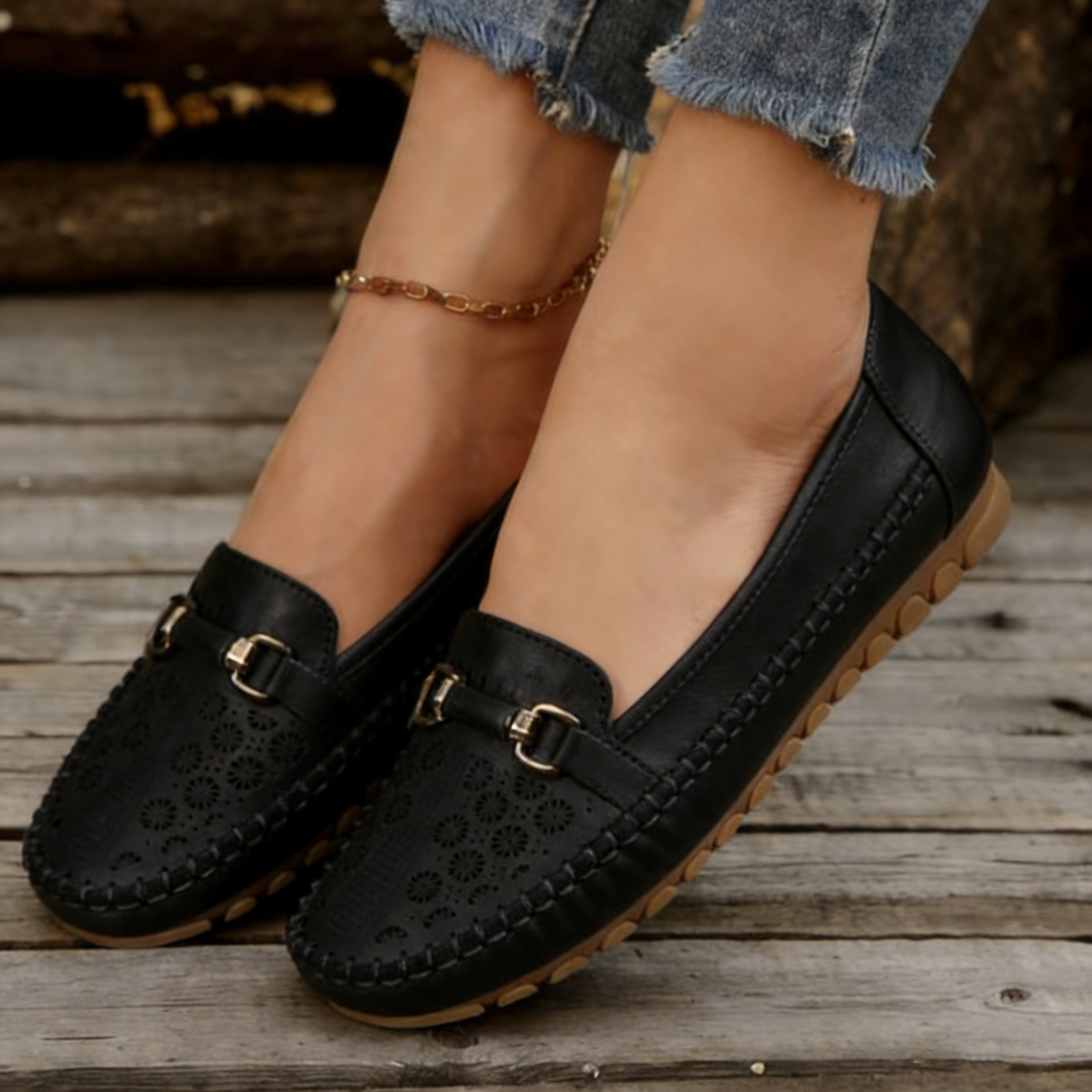 Women's non-slip leather casual shoes