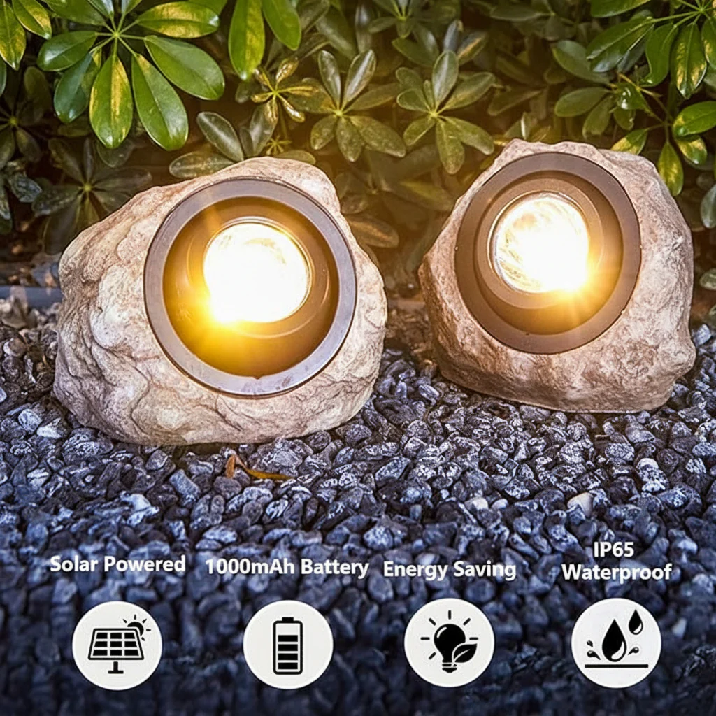 Solar Rock Spot Light – Waterproof LED Landscape Garden Light