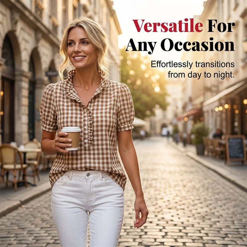 💥Limited-time 49% discount gift💕Casual women's top with ruffles and puff sleeves