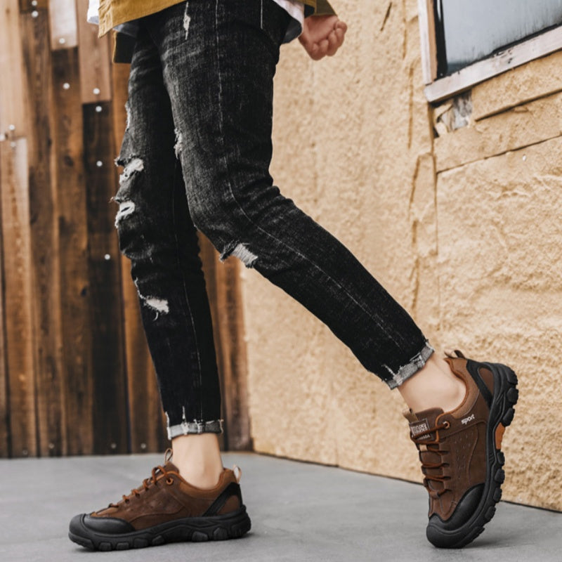 ⏰Limited Time Offer 70%🔥Men's Genuine Leather Comfort Orthopedic Walking Shoes Hiking Shoes