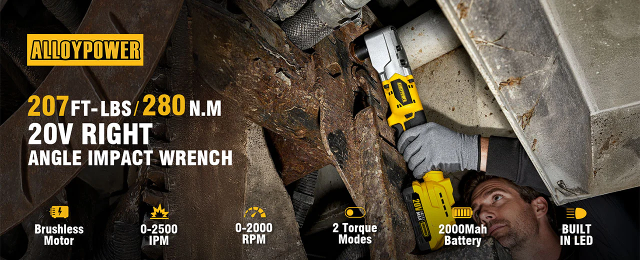 ALLOYMAN 20V Brushless Right Angle Wrench