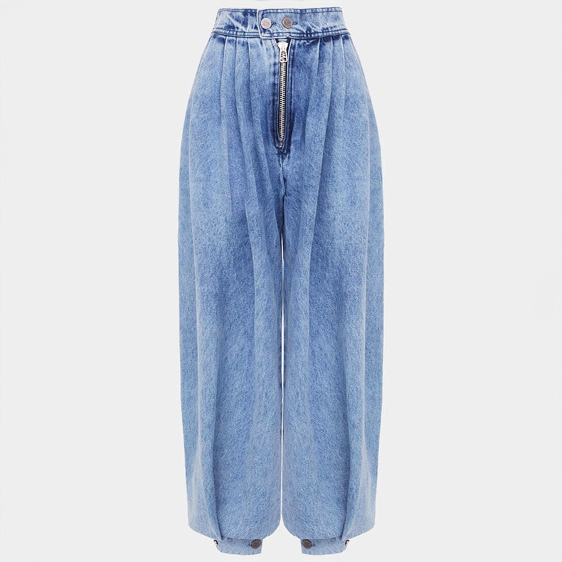 New summer women's high-waisted casual retro jeans