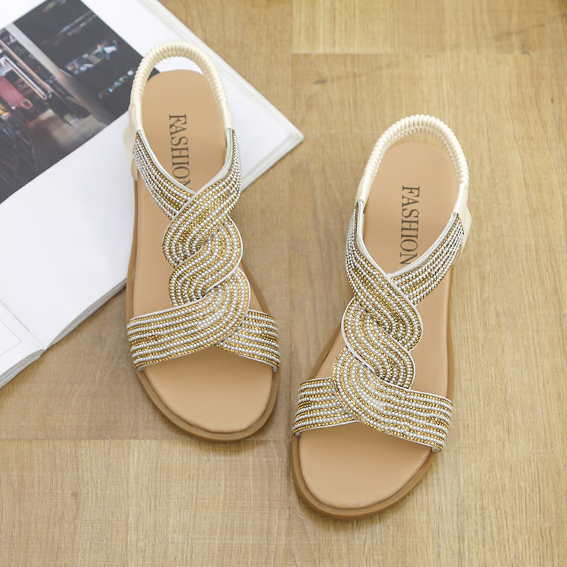 Women's Stylish Rhinestone Wedge Sandals