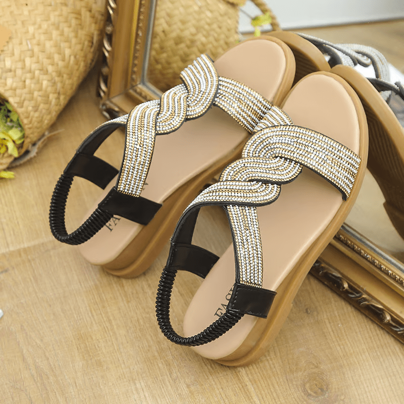 Women's Stylish Rhinestone Wedge Sandals