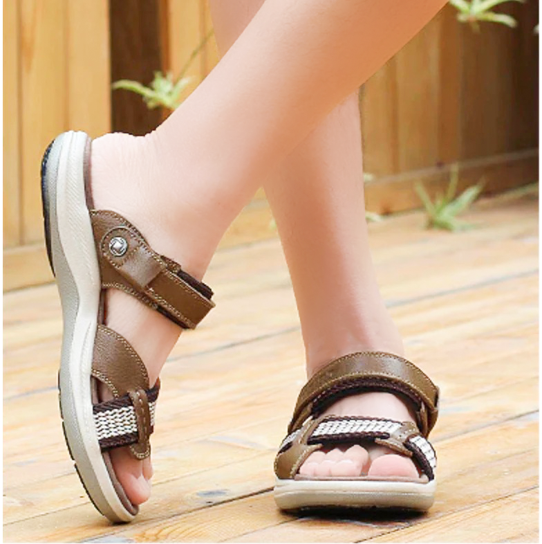 Orthopedic Sandals Women Leather Comfortable Summer Arch Support