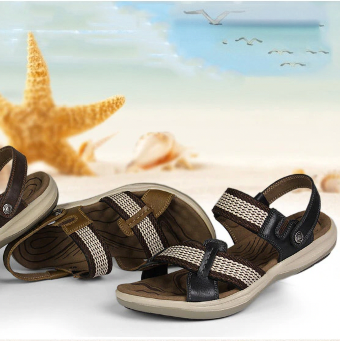 Orthopedic Sandals Women Leather Comfortable Summer Arch Support
