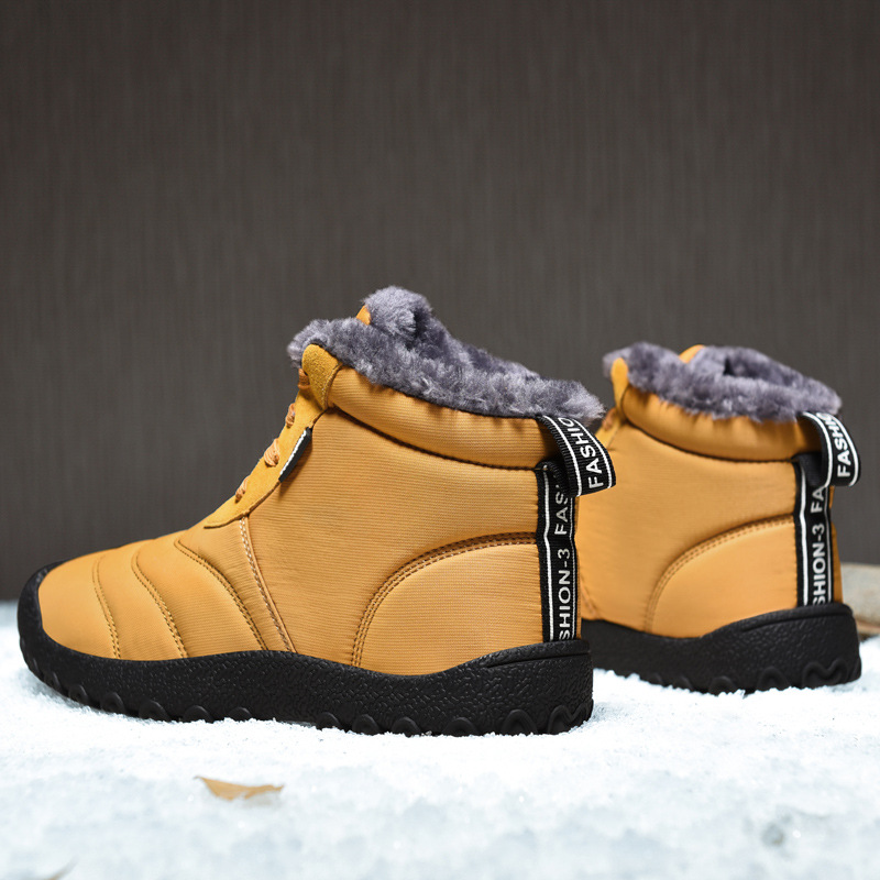 Men's winter snow boots with fleece lining, extra thick, warm and lightweight sole