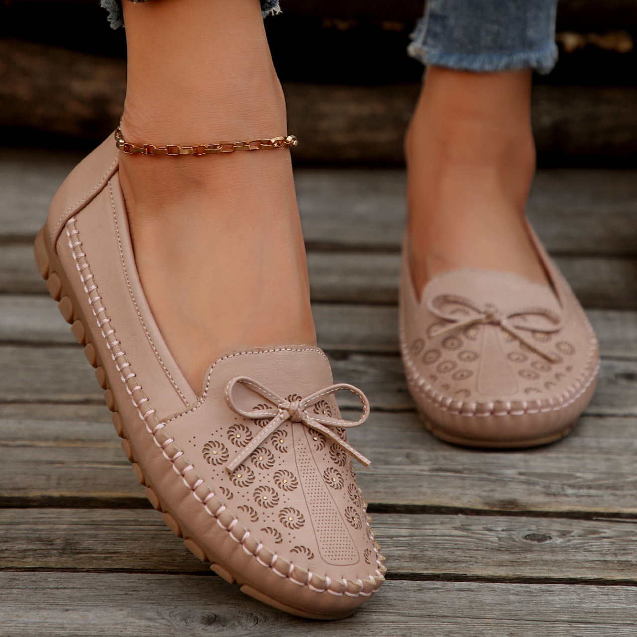 Women's non-slip leather casual shoes
