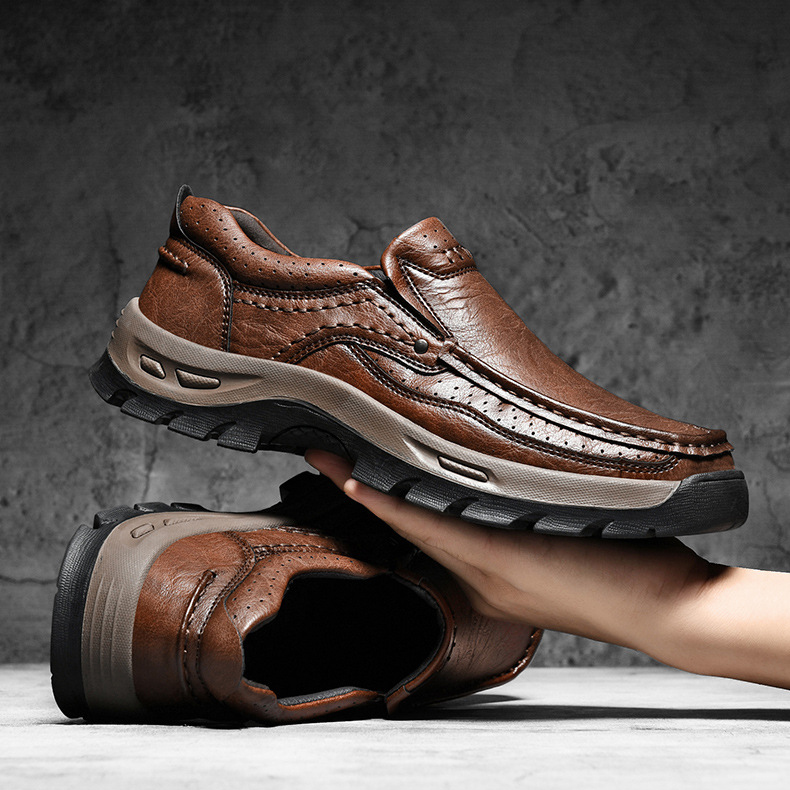 ⏰ 50% off - Genuine Leather Men's Outdoor Shoes, Casual Leather Shoes, Non-slip Hiking Shoes