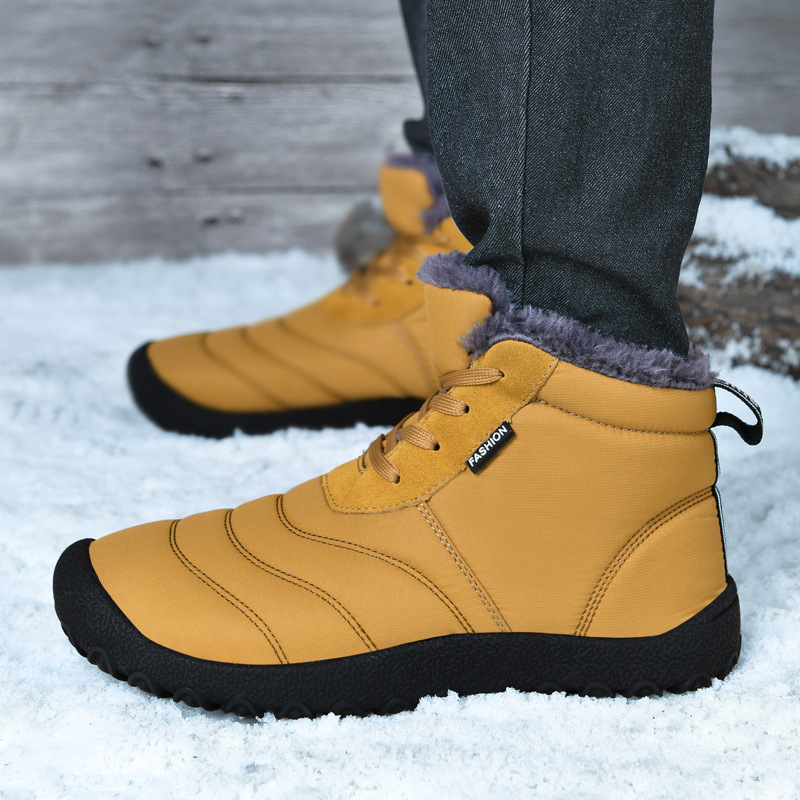 Men's winter snow boots with fleece lining, extra thick, warm and lightweight sole