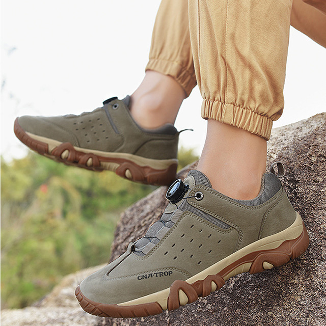 Anti-slip and wear-resistant outdoor shoes, men's casual shoes, hiking shoes with rotating buckle design