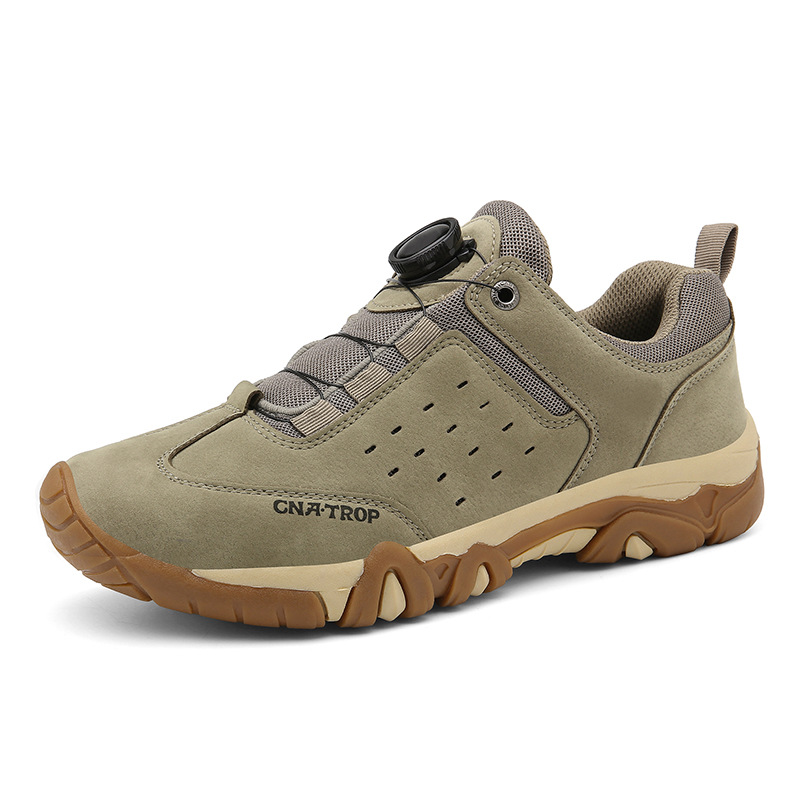 Anti-slip and wear-resistant outdoor shoes, men's casual shoes, hiking shoes with rotating buckle design