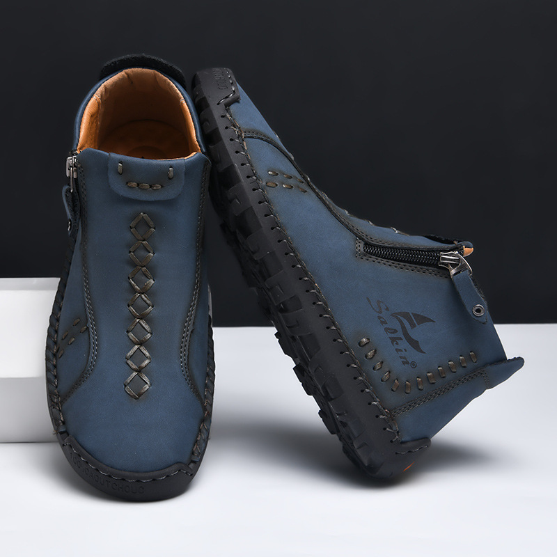 ⏰ 50% off - Men's orthopedic leather shoes/outdoor boots with side zipper design