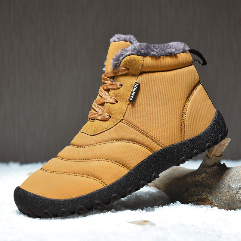 Men's winter snow boots with fleece lining, extra thick, warm and lightweight sole