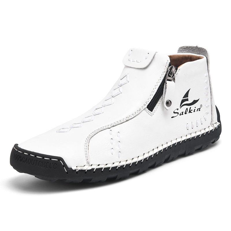 ⏰ 50% off - Men's orthopedic leather shoes/outdoor boots with side zipper design