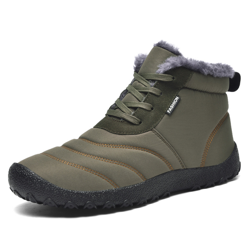 Men's winter snow boots with fleece lining, extra thick, warm and lightweight sole