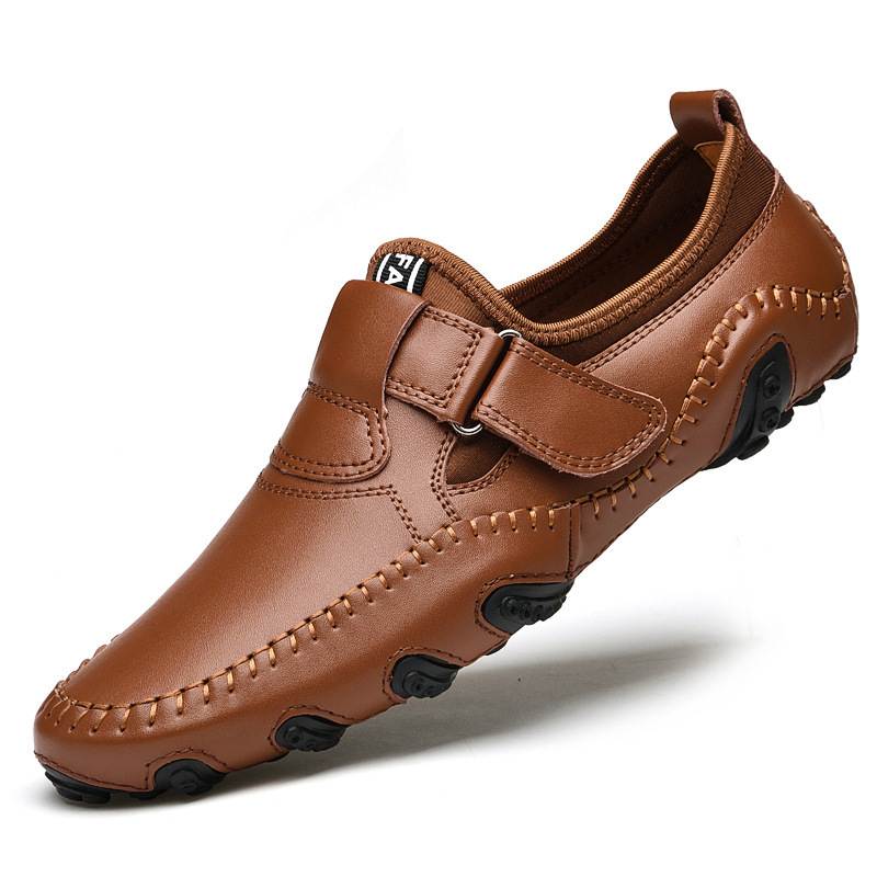 ⏰ 50% OFF - Men's Genuine Leather Non-Slip Orthopedic Shoes, Breathable Soft-Soled Driving Shoes