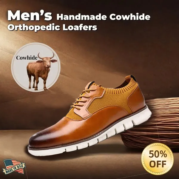 Men's Loafers Genuine Leather Shoes Casual Oxford Lace Up Dress Shoes