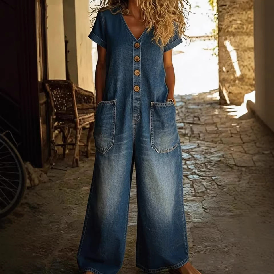 Women's Casual One-Piece Wide-Leg Jumpsuit