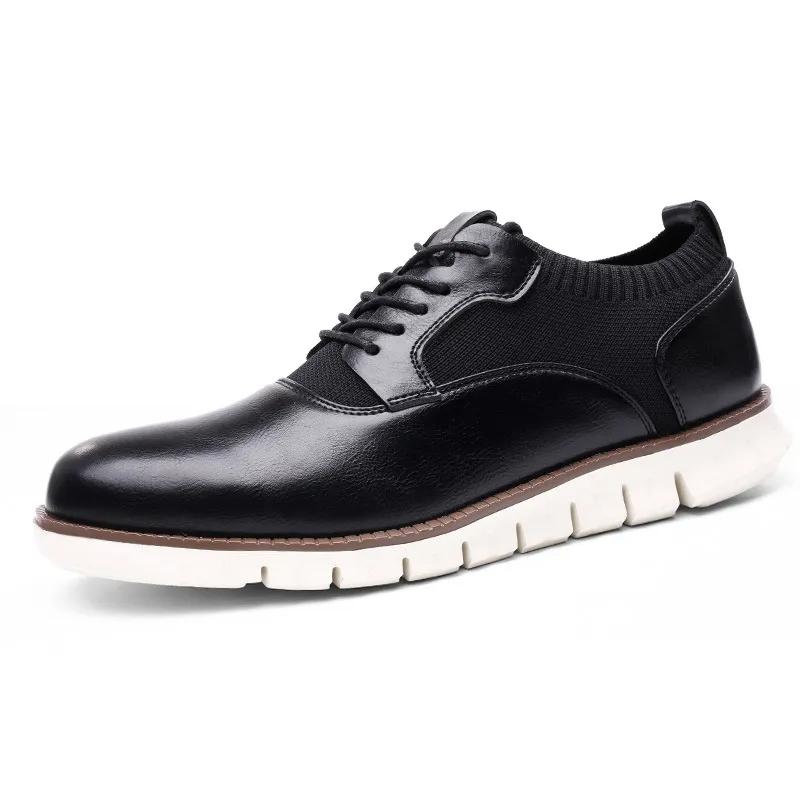 Men's Loafers Genuine Leather Shoes Casual Oxford Lace Up Dress Shoes