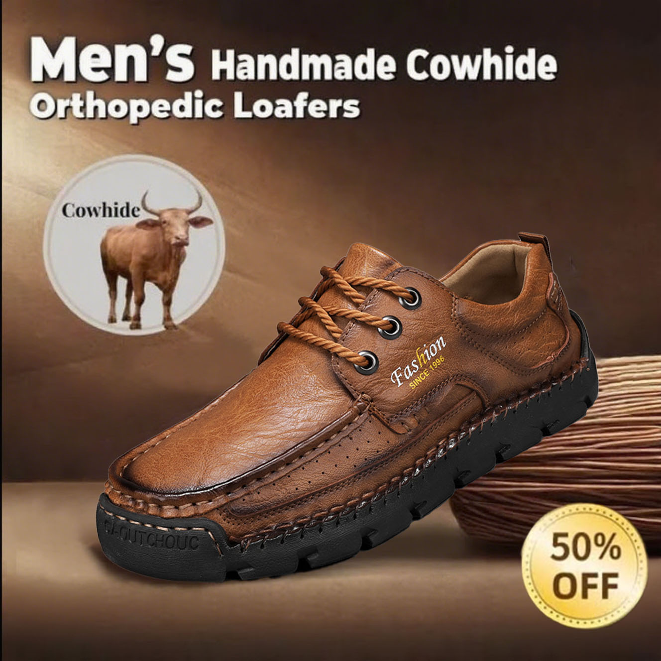 🔥Hot Sale🎉Men's premium handmade leather loafers with arch support