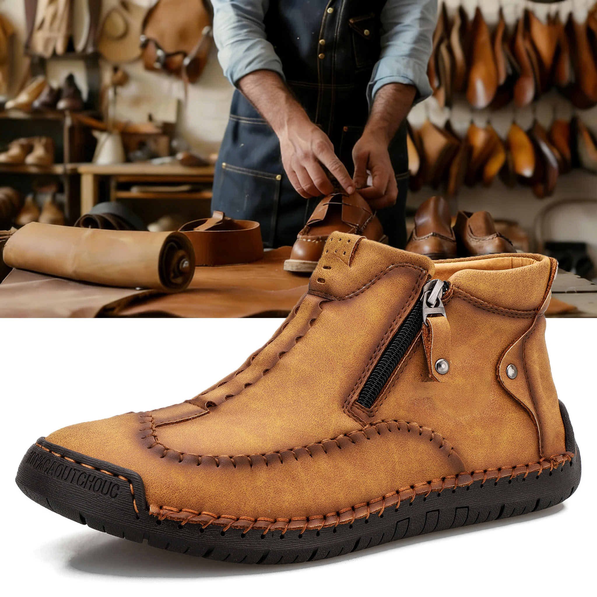 ⏰ 50% Off - New Autumn/Winter Men's Genuine Leather Non-Slip Outdoor Warm Orthopedic Boots