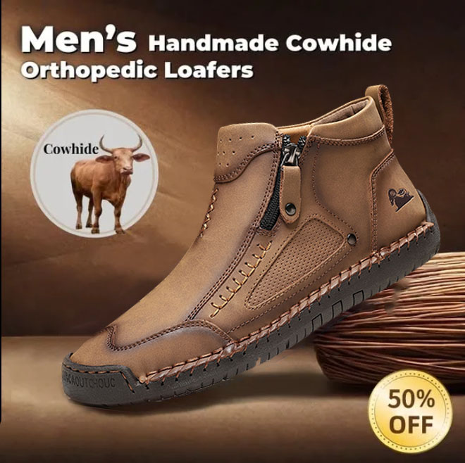 🔥⏰ Limited-time offer! Men's arch support, breathable, hand-stitched leather shoes