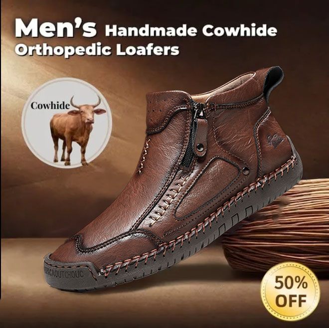 🔥⏰ Limited-time offer! Men's arch support, breathable, hand-stitched leather shoes