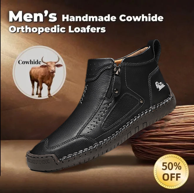🔥⏰ Limited-time offer! Men's arch support, breathable, hand-stitched leather shoes