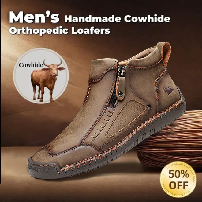 🔥⏰ Limited-time offer! Men's arch support, breathable, hand-stitched leather shoes