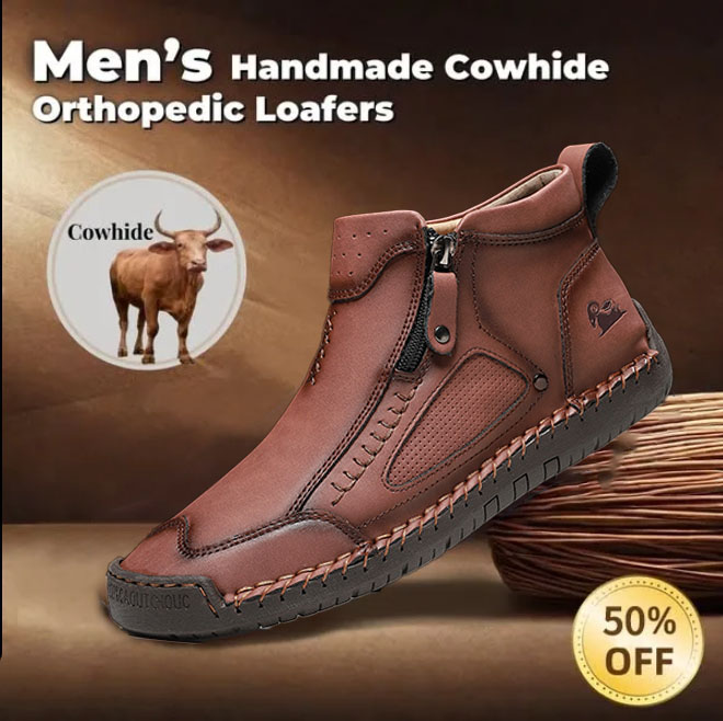 🔥⏰ Limited-time offer! Men's arch support, breathable, hand-stitched leather shoes