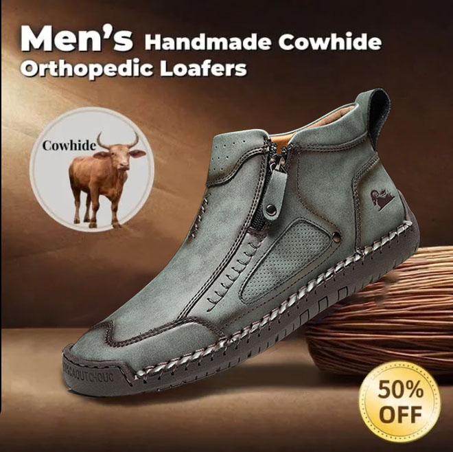 🔥⏰ Limited-time offer! Men's arch support, breathable, hand-stitched leather shoes