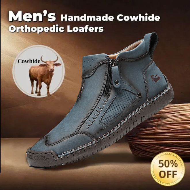 🔥⏰ Limited-time offer! Men's arch support, breathable, hand-stitched leather shoes
