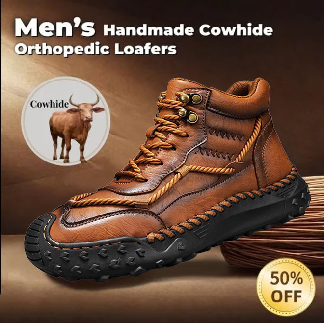 ⏰ 50% off - 2026 New Men's Genuine Leather Non-Slip Orthopedic Shoes